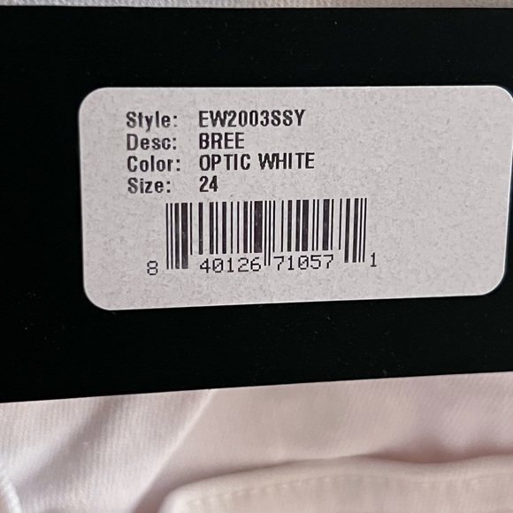 Edwin Bree Mid Rise Straight Crop Jean NWT Size 24 Optic White - Picture 6 of 10